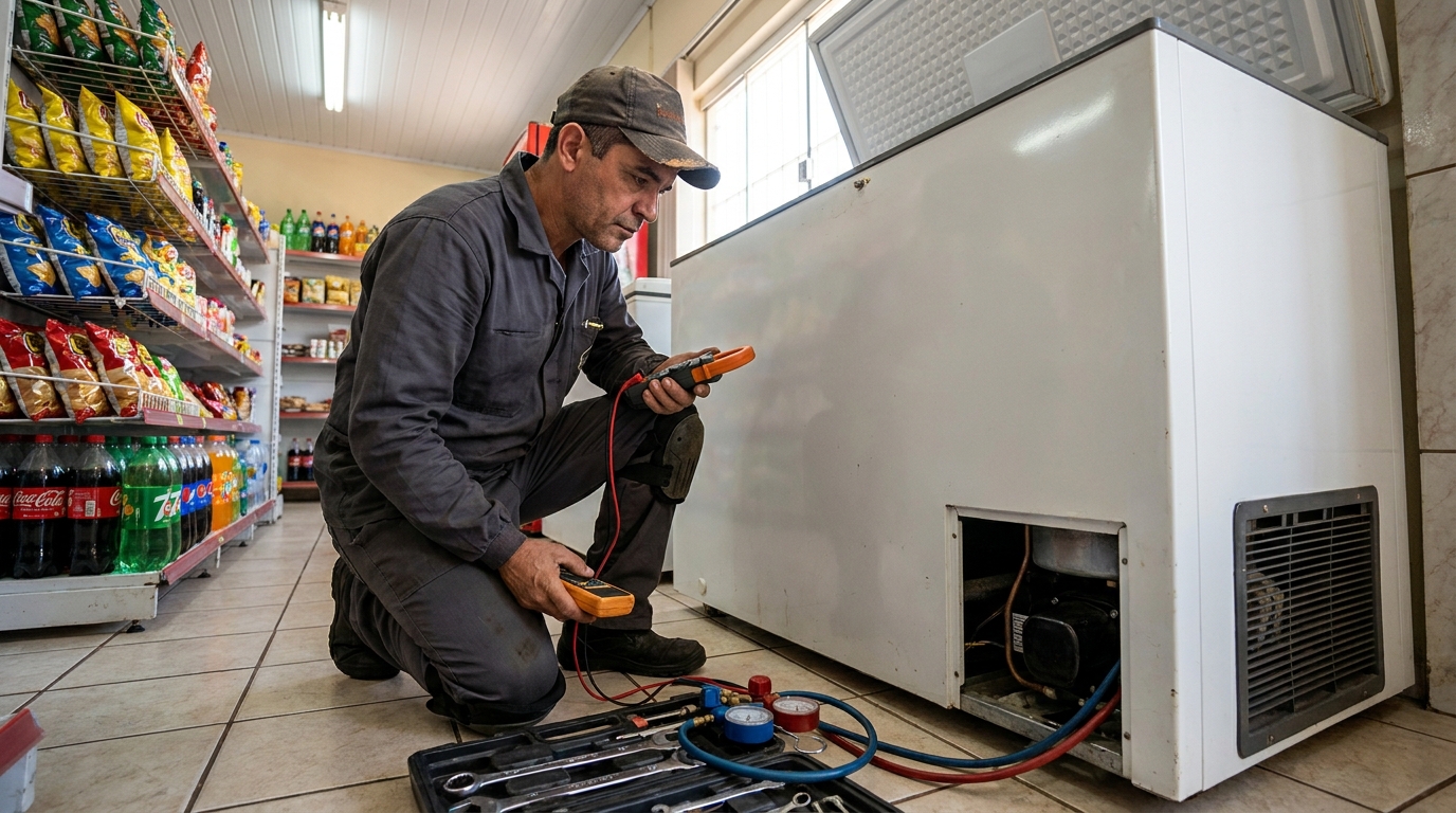 Reparo na placa eletrônica do freezer em São José dos Campos‑SP